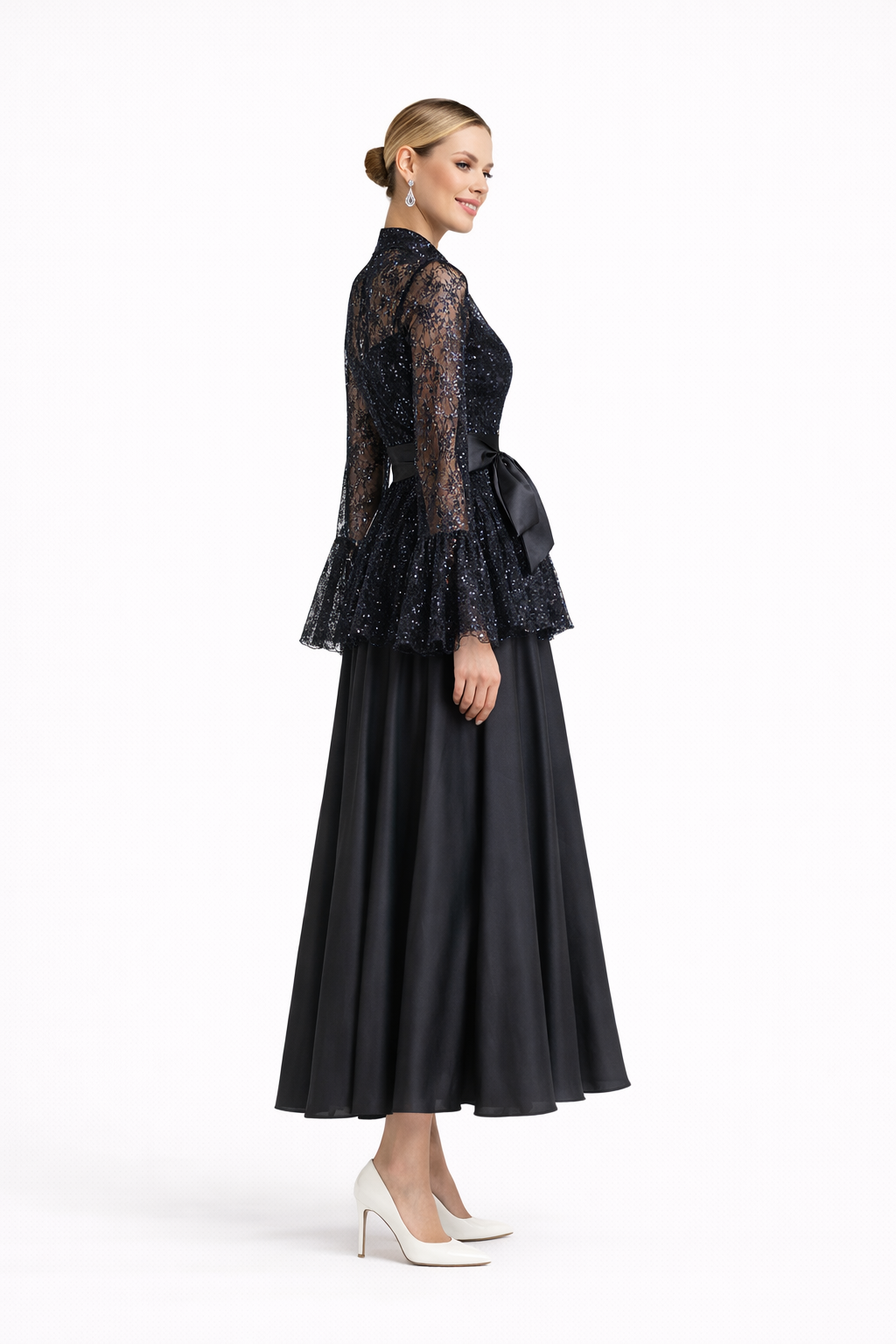 Elegant Lace Ankle-Length Formal Dress
