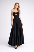 Elegant Strapless Backless Evening Gown