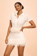 Chic Short Sleeve Top and Knitted Skirts Set