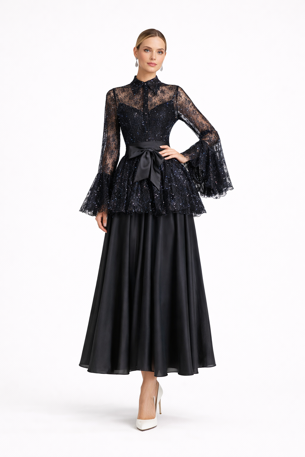 Elegant Lace Ankle-Length Formal Dress